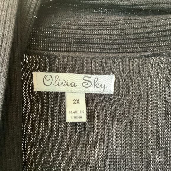 Olivia Sky Women's Black Open Long Cardigan 100% Rayon Knit Size 2X - Picture 7 of 9